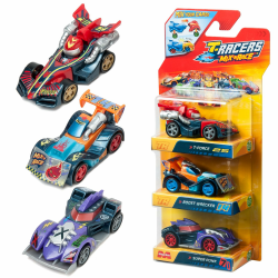 T-Racers Mix 'N Race 3er Pack - Sammelautos Mit Austauschbaren Teilen und Rädern in Zwei Teile Teilbar Pack 4/4 Pack 3 4/4 Angebot bei HelloDeals