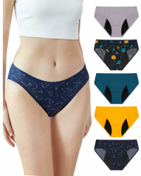 Neione Periodenunterwäsche Starke Blutung Unterhosen Damen auslaufsicherer Brazilian Slip Modal L 5er-pack Galaxy Angebot bei HelloDeals