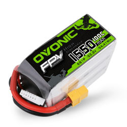 OVONIC 6s Lipo Akku 1550mAh 100C 22,2V FPV Akku mit XT60 für RC Flugzeug Quadcopter Drohne FPV Racing DIY Hobby 1pcs Angebot bei HelloDeals