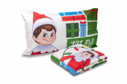 The Elf On The Shelf Bettwäsche-Set für Einzelbett, Einzelbett, Bettlaken, Spannbettlaken, Kissenbezug, 100% Baumwolle, Weihnachten, offizielles Produkt Weiß Einzelbett Angebot bei HelloDeals