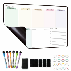 Magnetisch Whiteboard Wochenplaner abwischbar, Magnettafel für Kühlschrank, perfect as Famiien Haushaltsplaner, Essenplaner, Putzplaner oder To Do Liste 42×28cm auf Deutsch WOCHE2 Angebot bei HelloDeals