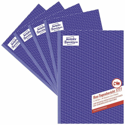 AVERY Zweckform 1777-5 Bau-Tagesbericht im 5er-Pack(A4, selbstdurchschreibend, gem. baubehördlichen Richtlinien, für Deutschland u. Österreich zum Nachweis erledigter Arbeit) 3x40 Blatt weiß/gelb/rosa 5 Stück Angebot bei HelloDeals