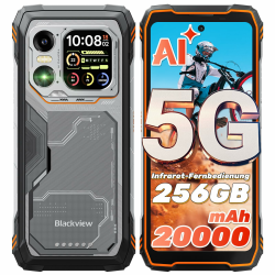 Blackview XPLORE 1 5G Outdoor Smartphone Android 15 (20000mAh), AI Outdoor Handy, 36+256GB/2TB, 6,78" 2,4K 120Hz/64MP+50MP+20MP Nachtsicht/Dimensity 7050/IP68 IP69K, Dual SIM/NFC/GPS Angebot bei HelloDeals