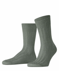FALKE Herren Bay Ribs Socken atmungsaktive Baumwolle Leinen einfarbig 1 Paar 39-40 Grün Loden 7570 Angebot bei HelloDeals