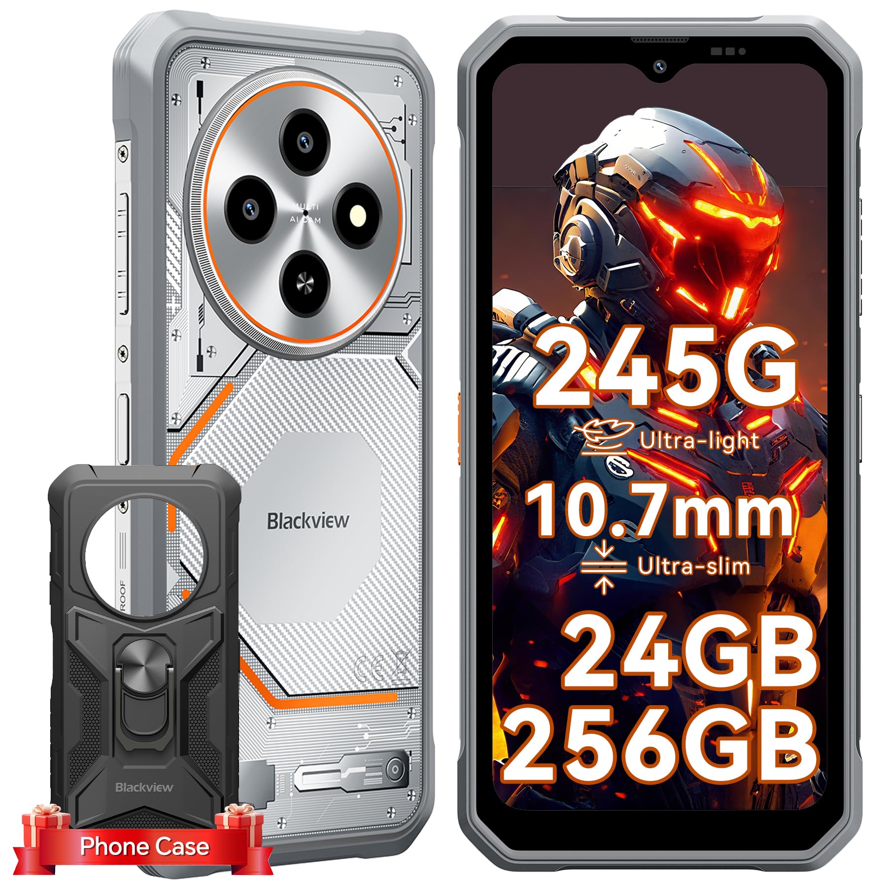 Blackview Fort 2 Outdoor Handy Ohne Vertrag Android 15, 245g/10.7mm Ultra-Thin Outdoor Smartphone, MTK G81, 450nits, 24GB+256GB/2TB Baustellenhandy, 6.56" 90Hz, IP69K/OTG/NFC/WiFi 5/Gemini AI weiß Angebot bei HelloDeals