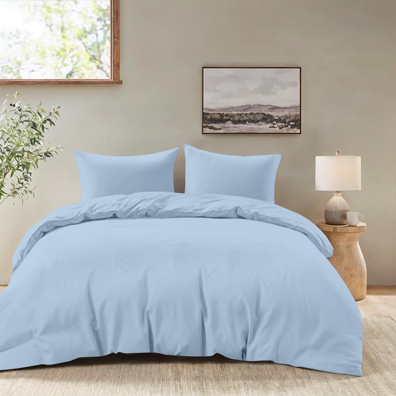 Dreamzie - Bettwäsche 155x220 Set Dunkelblau – Bettbezug mit 2 Kissenbezug 80x80 – Mikrofaser Weich & Pflegeleicht - Oeko-Tex 155x220cm + 2 x Kissenbezüge 80x80cm Blau Angebot bei HelloDeals