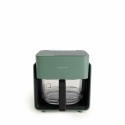 CREATE/AIR FRYER MIST/Ölfreie Heißluftfritteuse 4.2L mit Wasserdampfgarer Salbeigrün/Fassungsvermögen 5-6 Portionen, 6 Programme, Glasbehälter, Zeit- und Temperaturkontrolle, 1300W 4.2L With Vaporizer Salbeigrün Angebot bei HelloDeals