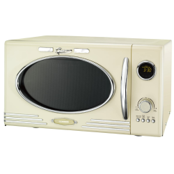 MELISSA 16330128 Retro Mikrowelle/1000 Watt/23 Liter Garraum,Design Mikrowelle mit Grill/Creme Farben, Cremefarben Angebot bei HelloDeals