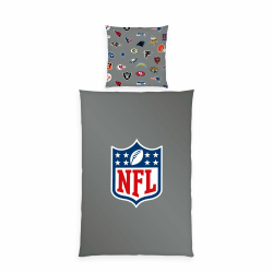 Herding NFL Bettwäsche, Wendemotiv, 80 x 80 cm + 135 x 200 cm, mit Reißverschluss, 100% Baumwolle/Renforcé, Grau Angebot bei HelloDeals
