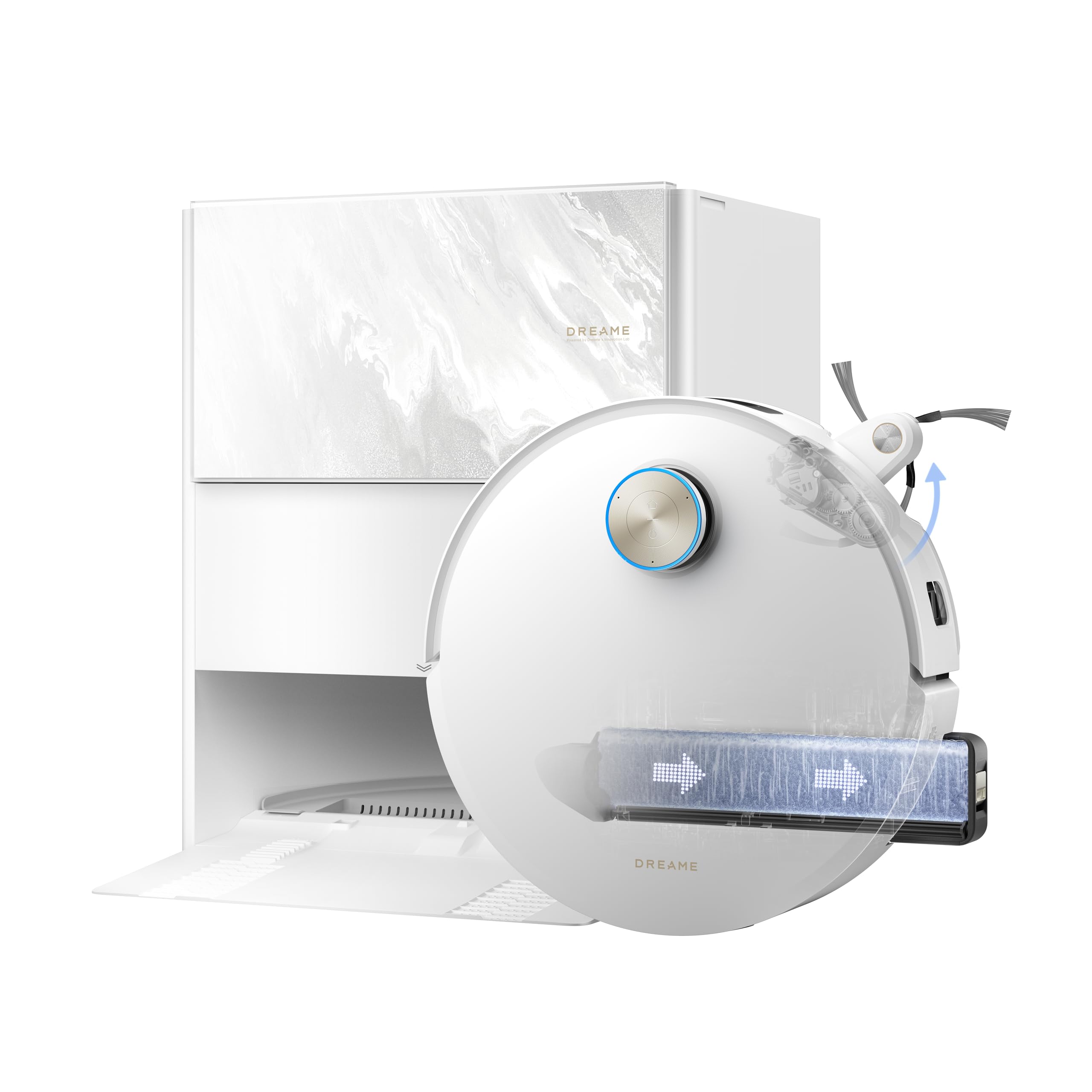 dreame Aqua10 Ultra Track Complete Saugroboter mit Wischfunktion,25.000Pa Saugkraft, 45 °C Wischen, 6cm Hindernisfreiheit, autom. Leer, selbstrein.Mopp, 100% verhedderungsfrei, dir. Sprachst Angebot bei HelloDeals