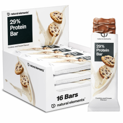 natural elements Proteinriegel Cookies & Cream – Low Sugar Eiweißriegel – 13g Protein und 164kcal pro Riegel – 16x45g, vegetarisch, ohne Palmöl, – in Deutschland laborgeprüft Angebot bei HelloDeals
