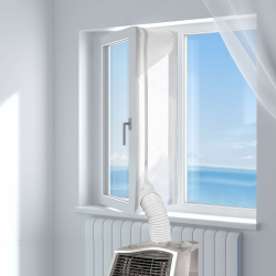 Fensterabdichtung für Mobile Klimageräte, Wäschetrockner, Ablufttrockner, Hot Air Stop zum Anbringen an Fenster, Dachfenster, Flügelfenster, Fensterabdichtung Klimaanlage 400cm B43 x H400 cm Angebot bei HelloDeals