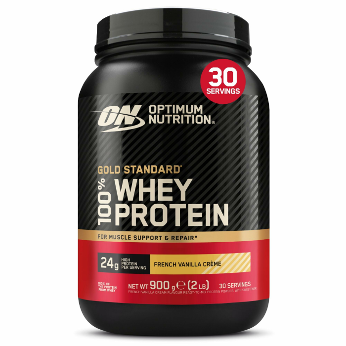 Optimum Nutrition Gold Standard 100% Whey, Proteinpulver, Geschmack French Vanilla Crème, 900g, 30 Portionen, Verpackung Kann Variieren French Vanilla Crème 900 g (30 Servings) Angebot bei HelloDeals
