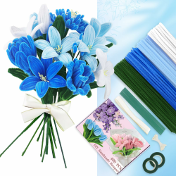 400 Stück Pfeifenputzer, Pfeifenreiniger Blumen Bastelset, Blau Pipe Cleaner Basteln 4 Farben Chenilledraht für DIY-Blumensträuße Blumenstrauß Papier Deko Kreativset Handwerk Dekorieren Angebot bei HelloDeals