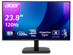 acer EK241Y G Monitor 23.8 Inch (60 cm Screen) Full HD, IPS, 120Hz HDMI, 75Hz VGA, 4ms (GTG), HDMI 1.4, VGA, AdaptiveSync 23.8 Zoll 75Hz Angebot bei HelloDeals