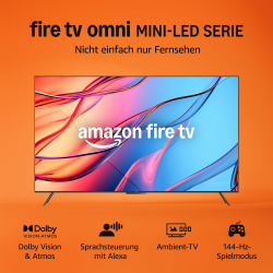 Wir stellen vor: Die Amazon Fire TV Omni-Mini-LED-Serie, QLED-Smart-TV mit 65 Zoll (165 cm), 4K UHD, Dolby Vision IQ, Ambient-TV, 144-Hz-Spielmodus, Local Dimming und Sprachsteuerung mit Alexa Angebot bei HelloDeals