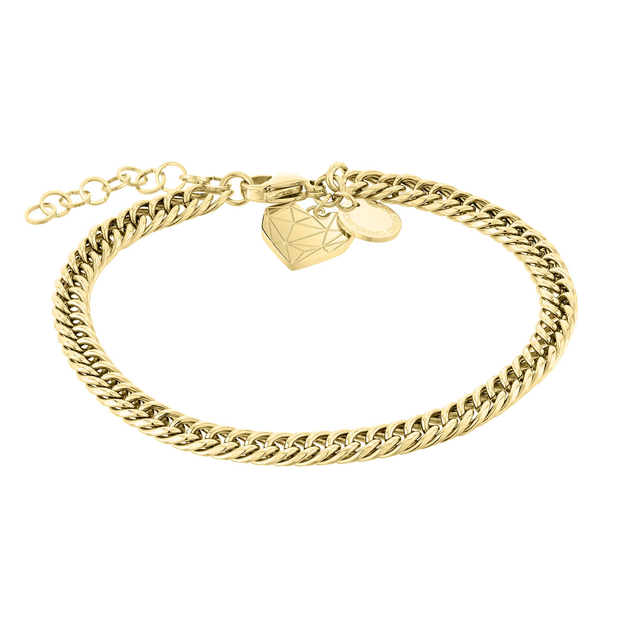 LIEBESKIND BERLIN Herz-Armband für Damen – Edelstahl-Armschmuck mit liebevollem Herzanhänger – In verschiedenen Farben und Ausführungen – Romantische Geschenkidee Gold medium Angebot bei HelloDeals