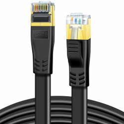 DDMALL Cat 8 LAN Kabel 1m, Hochgeschwindigkeit 40Gbps 2000MHz CAT8 Flaches Patchkabel, Gigabit Internet Netzwerkkabel mit Vergoldetem RJ45 Stecker für Gaming, Modem, Router, PC (1 m/Schwarz) 1m Schwarz 1 Angebot bei HelloDeals