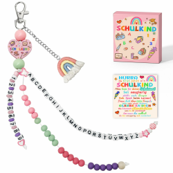 Schultüte Füllung, Rechenkette Geschenk Einschulung Mädchen, Füllung Schultüte, Schulkind 2026 Mädchen Glücksbringer Schulanfang Geschenke mit Grußkarte Geschenkbox Rosa Angebot bei HelloDeals