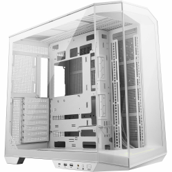 MSI MAG PANO 100L PZ Weiß ATX PC-Gehäuse – ATX-Kapazität, vertikale GPU-Installationshalterung, GPU-Halterung, Staubfilter, schwenkbare Speicherhalterung, Doppelkammer, USB 20 Gbit/s Typ-C Angebot bei HelloDeals