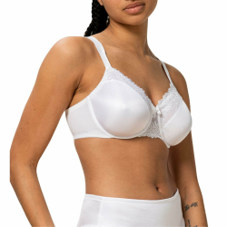 Triumph - Ladyform Soft Damen Minimizer-BH – Gemoldete Cups, Spitzen-Design, Breite Soft-Träger 95D Weiß (White-0003) Angebot bei HelloDeals