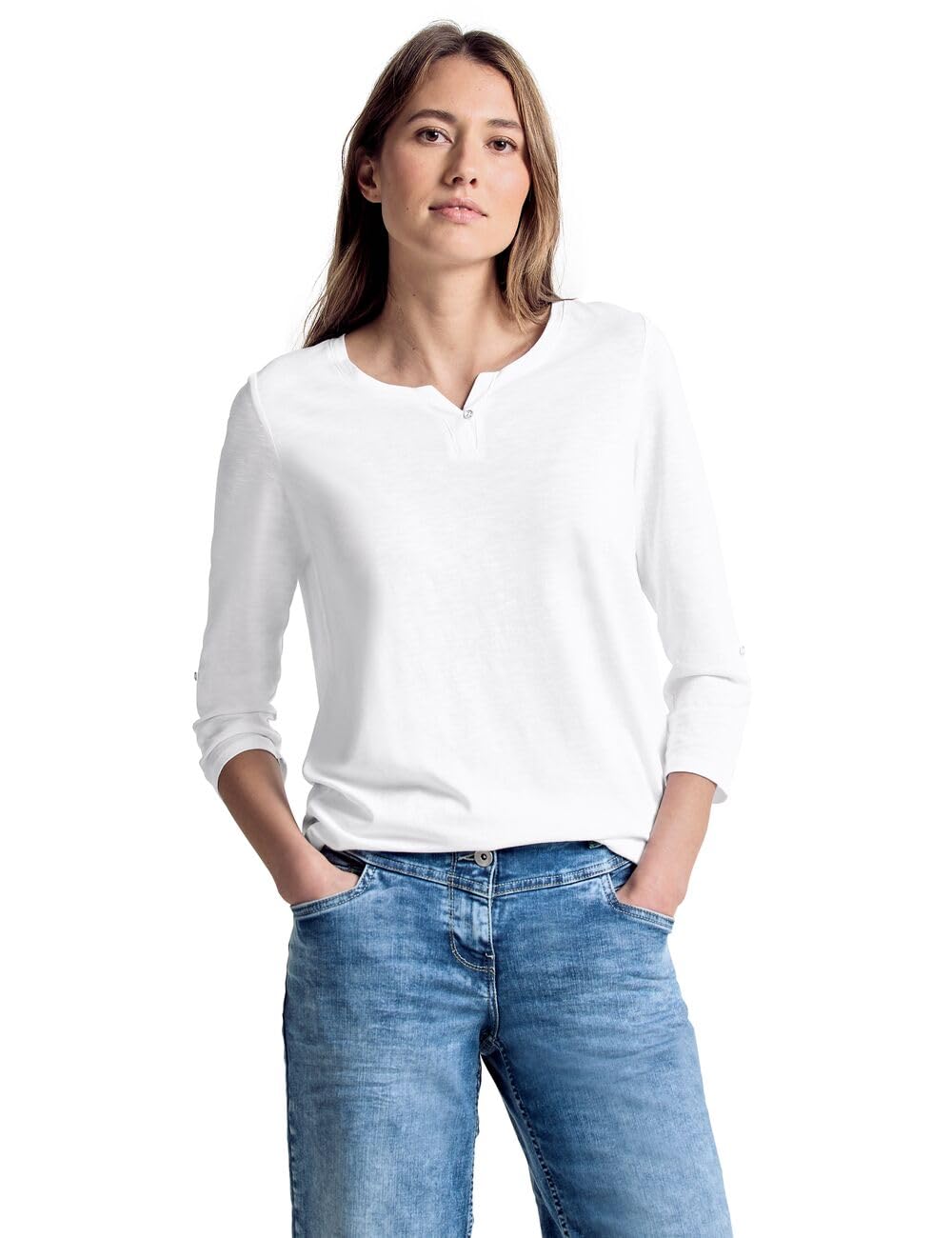 Damen Shirt mit 3/4 Ärmeln XL Weiß Angebot bei HelloDeals