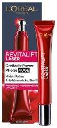 L'Oréal Paris Anti-Aging-Augenpflege mit Dreifachpower für Frauen: für gemilderte Falten, reduzierte Tränensäcke, straffere Haut mit Pro-Retinol, Vitamin C und Hyaluronsäure, RevitaLift Laser, 15ml Augenpflege 15ml Angebot bei HelloDeals