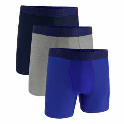 Under Armour Herren Boxershorts aus Performance-Baumwolle im 3er-Pack, 15 cm Beinlänge – atmungsaktiv, feuchtigkeitsableitend, weiches Tragegefühl, ganztägiger Komfort Schwarz/Blau/Grau M Angebot bei HelloDeals