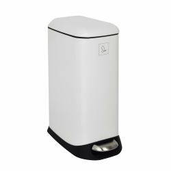 SVITA TS12 Edelstahl Mülleimer Treteimer Abfalleimer 12l inkl. Inneneimer Kunststoff Pedal Softclose-Deckel rechteckig Küchen-Hilfe Weiß Angebot bei HelloDeals
