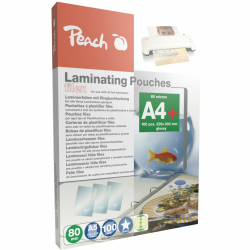 Peach Laminierfolie A4-80 mic - 100 pouches - abheftbar - zum praktischen Abheften im Ordner - geeignet für alle Laminiergeräte - S-PP580-21 Abheftbar A4 80 100 Angebot bei HelloDeals