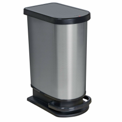 Rotho Paso Mülleimer 50l mit Pedal und Deckel, Kunststoff (PP) BPA-frei, carbonmetallic, 50l (44.0 x 29.0 x 67.0 cm) carbon metallic Angebot bei HelloDeals