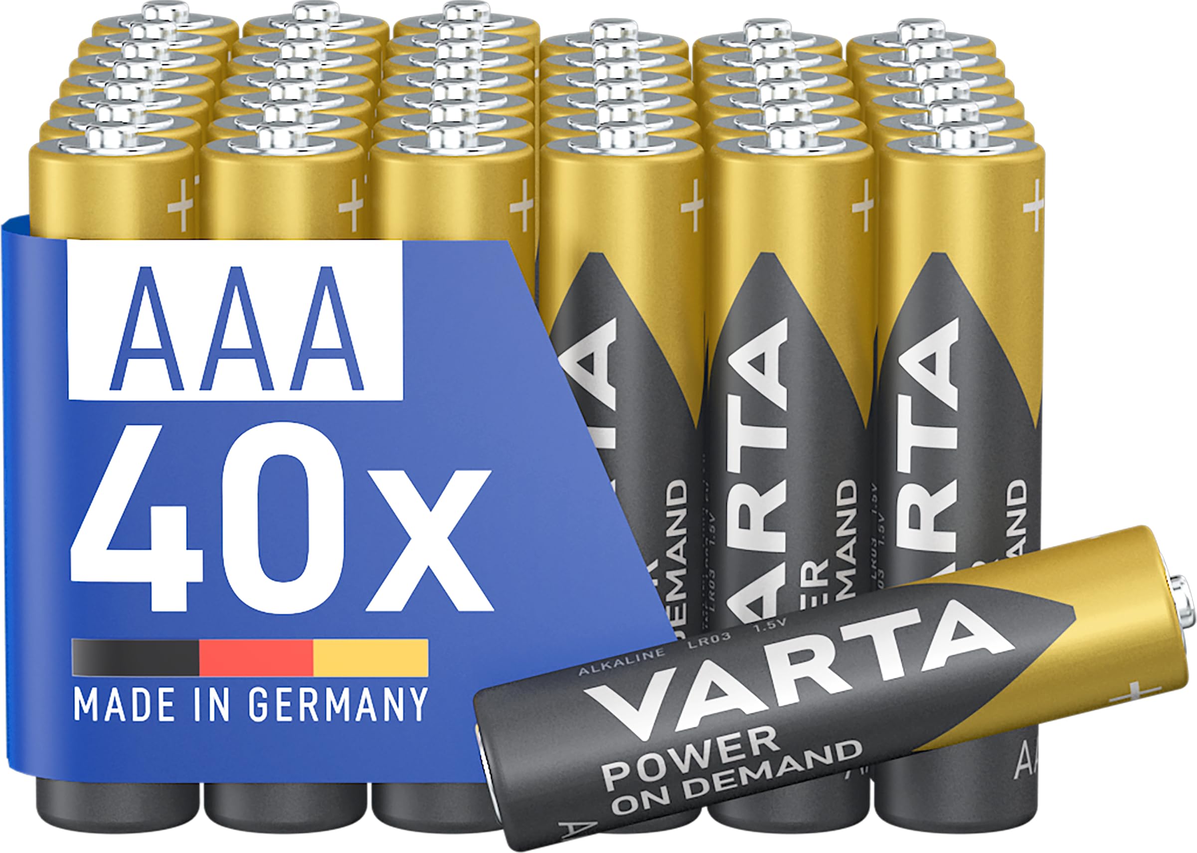 VARTA Batterien AAA, 40 Stück, Power on Demand, Alkaline, 1,5V, Vorratspack in umweltschonender Verpackung, ideal für Computerzubehör, Smart Home Geräte AAA 40 Stück Angebot bei HelloDeals