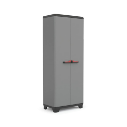 Keter Stilo Kunststoffschrank/Besenschrank, Utility, Dunkelgrau, Schwarz, Rot, 68 x 39 x 173 cm Industrial Angebot bei HelloDeals