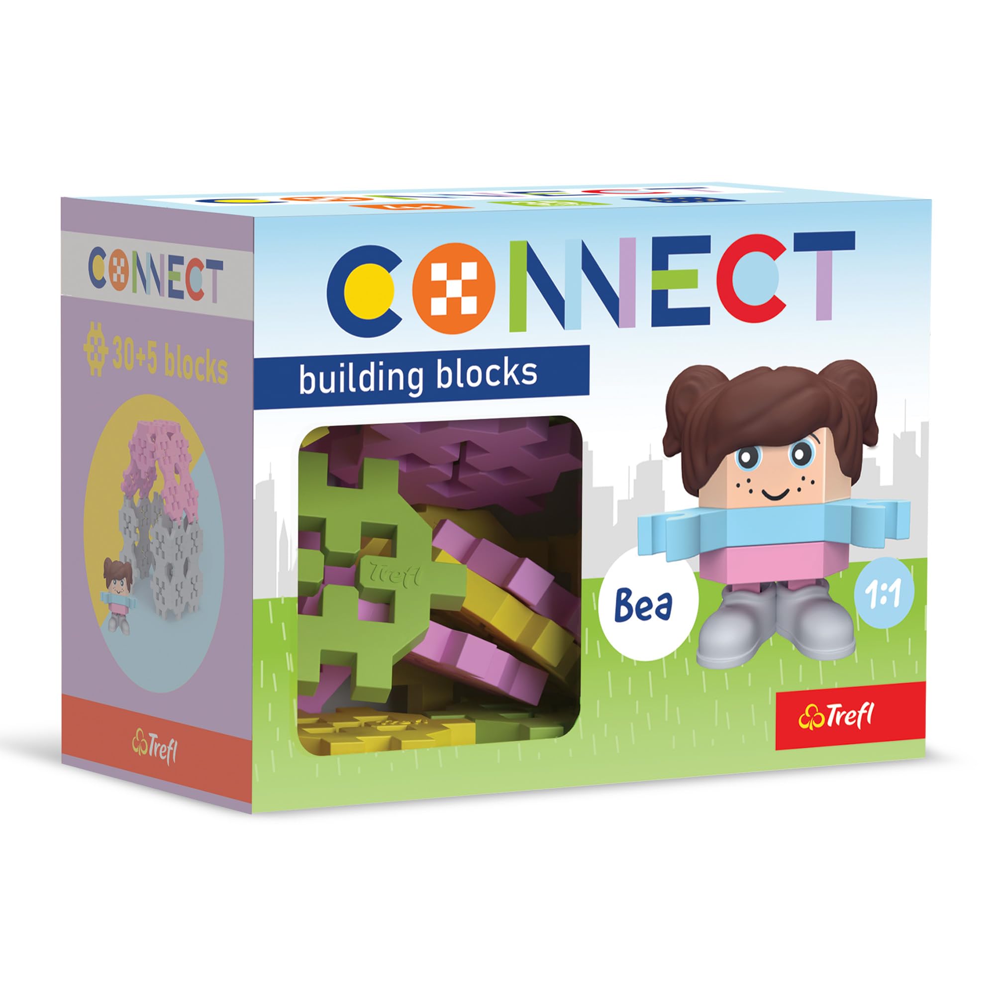 Connect Bausteine Set Pocket Girl, Bea - 35 Elemente: 30 Bausteine + Figur, Kreatives Spielzeug für Kinder ab 4 Jahren Angebot bei HelloDeals