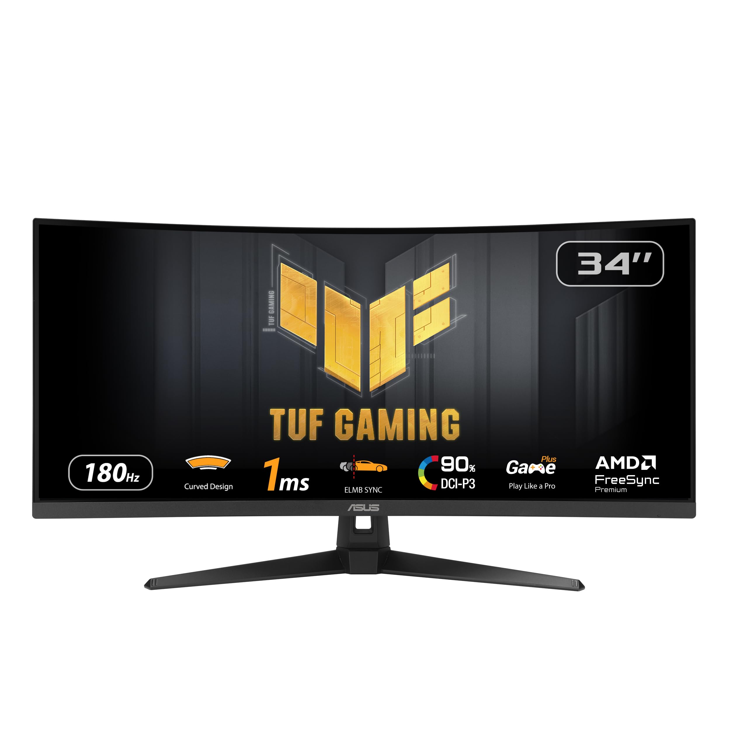 ASUS TUF Gaming VG34VQ3B - 34 Zoll UWQHD Curved Monitor - 180 Hz, 1ms MPRT, FreeSync, ELMB, DisplayHDR 400 - VA Panel, 21:9, 3440x1440, DisplayPort, HDMI, USB, ergonomisch, Speaker 34" UWQHD Curved nicht höhenverstellbar 180Hz VA HDR Angebot bei HelloDeals