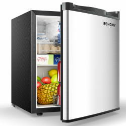 EUHOMY Mini Kühlschrank, 46L Kühlschrank klein, kleiner Kühlschrank mit umkehrbarer Tür, 7-Stufen Thermostat, 38dB Ultra-Leise, Energieeffizienter Kompaktkühlschrank für Schlafzimmer, Büro (Silber) Mini-Kühlschränke Silber Angebot bei HelloDeals