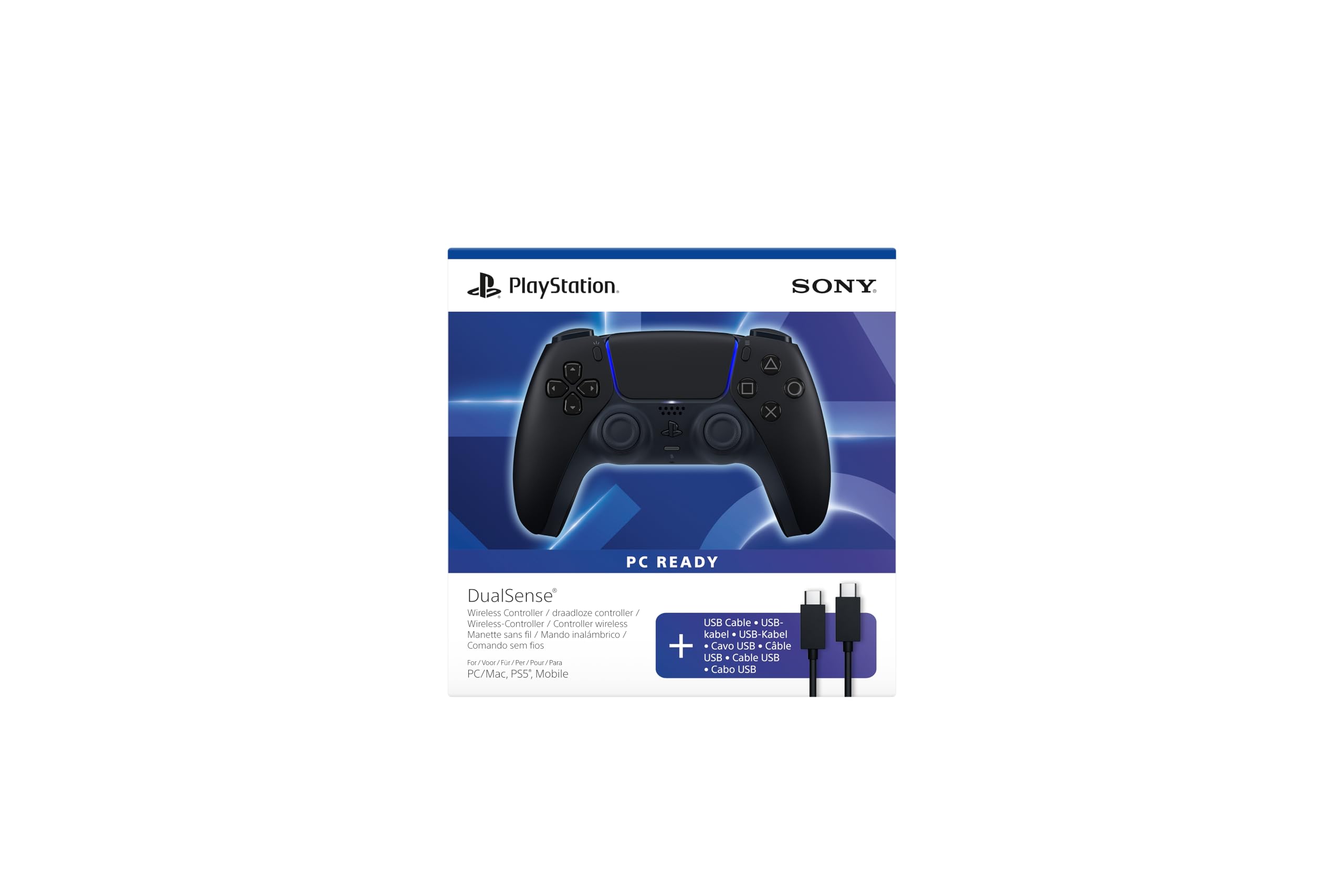 Playstation DualSense® Wireless-Controller – Midnight Black + USB-Kabel für PC Angebot bei HelloDeals