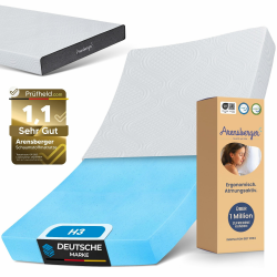 Arensberger Kindermatratze Jugendmatratze, 90x200cm 13cm hoch, Alter 5 bis 16 Jahre, Bezug | punktelastischer Gelschaum | waschbarer & Abnehmbarer Premium Bezug Allergiker freundlich 90 x 200 cm Angebot bei HelloDeals