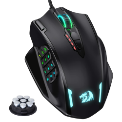 Redragon M908 Impact RGB LED MMO Maus mit Seitentasten, optische kabelgebundene Gaming-Maus mit 12.400DPI, hohe Präzision, 20 programmierbare Maustasten M908 Schwarz Angebot bei HelloDeals