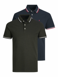 JACK & JONES Herren Jjepaulos Polo Ss 2pk Mp T-Shirt XS Navy Blazer/Pack:navyblazer+forestnight(play1) Angebot bei HelloDeals