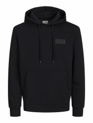 JACK & JONES Hoodie Herren Regular Fit JJEADRIAN Kapuzenpullover Pullover Sweater Print Schwarz Grau Grün Braun Beige Blau S M L XL XXL 3XL 4XL 5XL 6XL 7XL 8XL Black/Detail:small Print/ Black XL Kapuzenpullover Angebot bei HelloDeals
