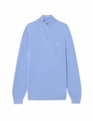 GANT Herren Cotton Pique Half Zip Pullover M Clear Sky Angebot bei HelloDeals