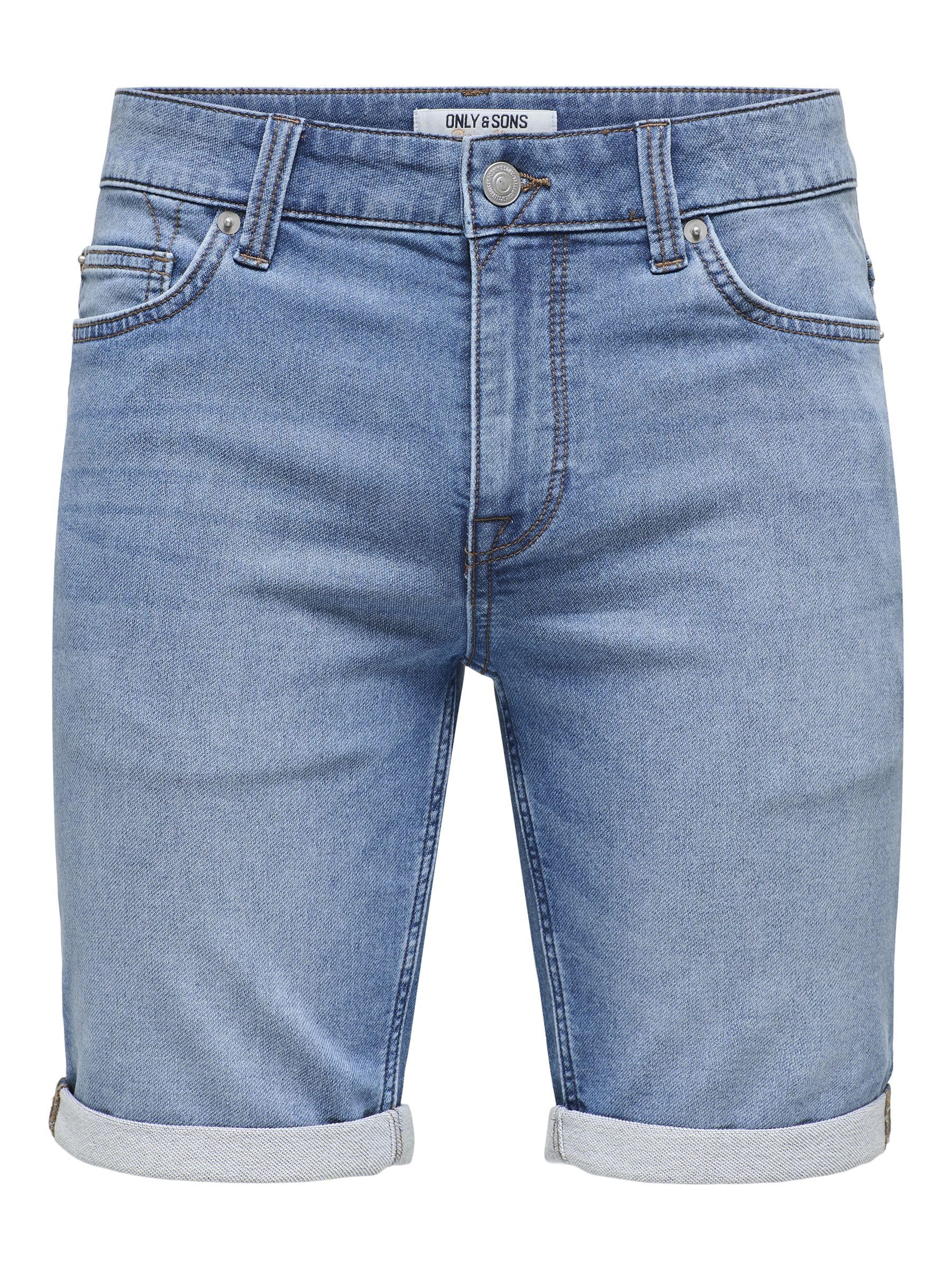 Herren O&S Denim Capri Jeans Shorts 3/4 Bermuda Pants Sommer Hose Kurze Freizeit Trousers ONSPLY L Blue Denim 2 Angebot bei HelloDeals