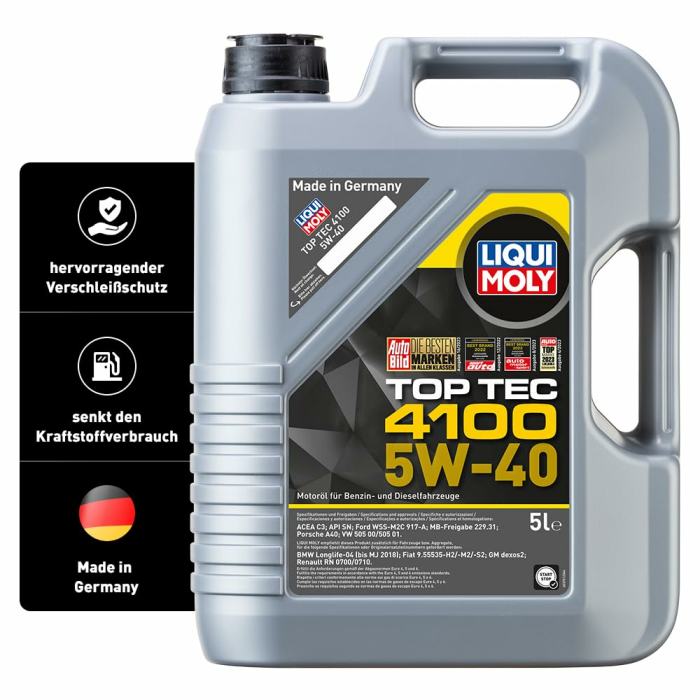 LIQUI MOLY Top Tec 4100 5W-40 | 5 L | Synthesetechnologie Motoröl | Art.-Nr.: 3701, farblos 5 Liter Motoröl Angebot bei HelloDeals