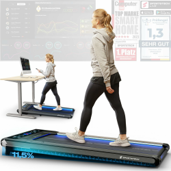 Sportstech Laufband für Zuhause, 1-8km/h, Under Desk Treadmill, 11,5% Steigung, Ultra-leise, inklusive App Mitgliedschaft, 120 kg belastbar, kompakt, LCD Display, Homeoffice, sWalk Grau Angebot bei HelloDeals