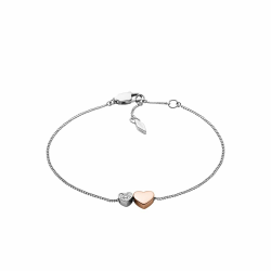 FOSSIL Damen Edelstahl mit Karabinerverschluss schmales Kettenarmband Silberfarben Angebot bei HelloDeals