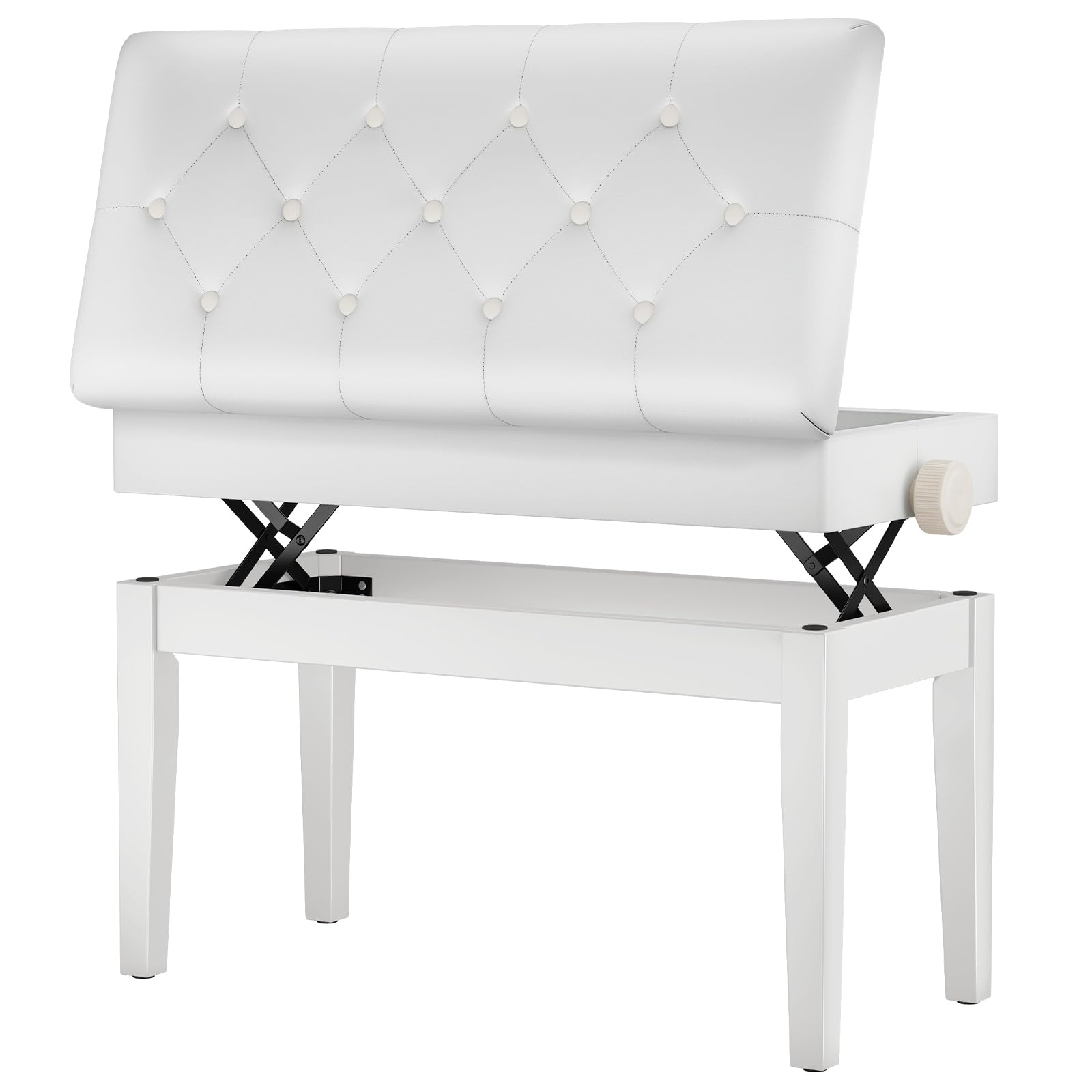 MAMIZO Klavierhocker Höhenverstellbar 72x33x48-58CM, Pianobank mit Stauraum, Klavierbank mit PU Lederkissen, Keyboardbank Klavierstuhl Piano Bench bis 200KG Belastbar, mit 4 PCS Beinen, Weiß 72x33x48-58 cm Weiß Angebot bei HelloDeals