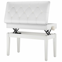 MAMIZO Klavierhocker Höhenverstellbar 72x33x48-58CM, Pianobank mit Stauraum, Klavierbank mit PU Lederkissen, Keyboardbank Klavierstuhl Piano Bench bis 200KG Belastbar, mit 4 PCS Beinen, Weiß 72x33x48-58 cm Weiß Angebot bei HelloDeals