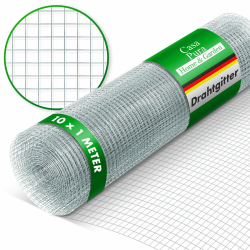 Drahtgitter feinmaschig - Maschenweite 6,3 mm - verzinkt - 100cm Höhe x 10m Länge - Rolle extra lang - Metallgitter als Volierendraht, Kaninchendraht, Wühlmausgitter für Hochbeet im Garten 100 cm x 10 m Angebot bei HelloDeals