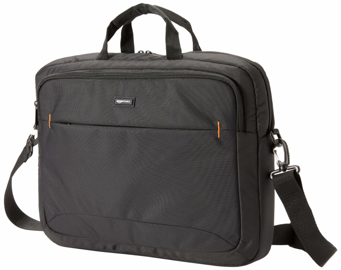 Amazon Basics kompakte Laptoptasche, Umhängetasche/Tragetasche mit Taschen zur Aufbewahrung von Zubehör, für Laptops bis zu (17,3 Zoll - 44 cm), Schwarz, 1 Stück 17,3 Zoll / 44 cm 1 Stück Angebot bei HelloDeals